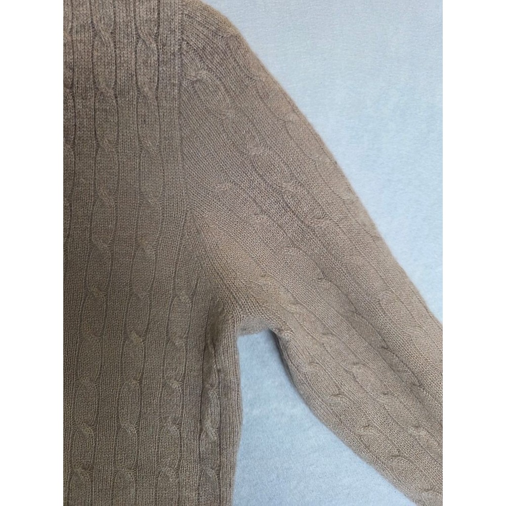 J.Crew Cashmere Cable Knit V-Neck Sweater Womens M Preppy Old Money (Flaws) - Picture 4 of 12